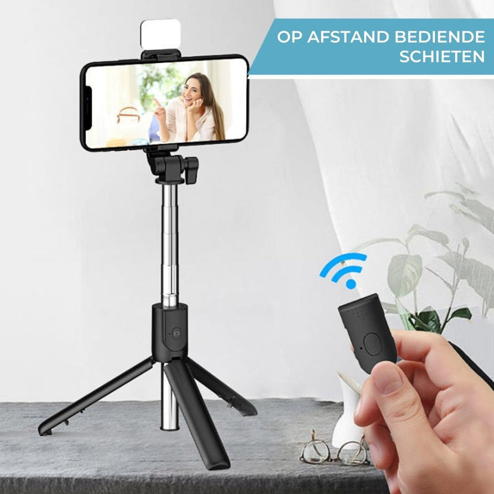 Bluetooth Selfie Stick & Tripod - FlexiShot-Black-Nora Luxe