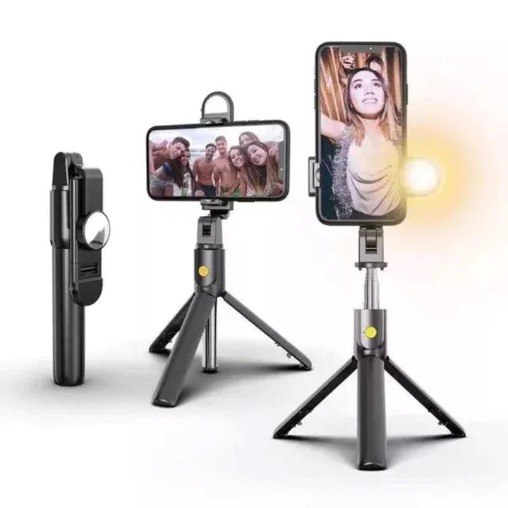 Bluetooth Selfie Stick & Tripod - FlexiShot-Black-Nora Luxe
