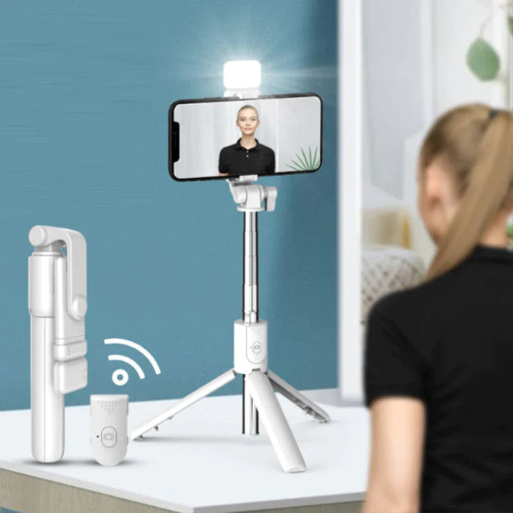 Bluetooth Selfie Stick & Tripod - FlexiShot-White-Nora Luxe