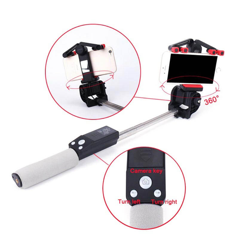 Bluetooth Selfie Stick with 360° Rotation – SpinShot-Black-The Livary