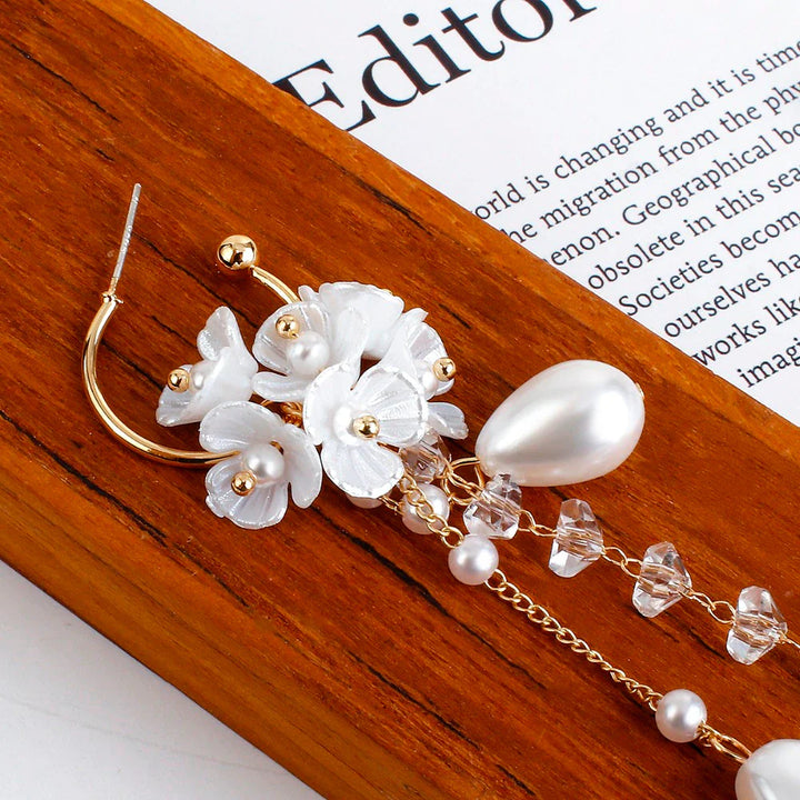 Bohemian Earrings | Pearl and Crystal Dangle Earrings-Nora Luxe