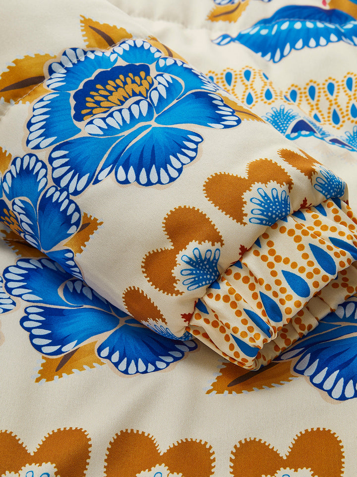 Bohemian Winter Jacket with Print and Zip - Zahara-S-Nora Luxe