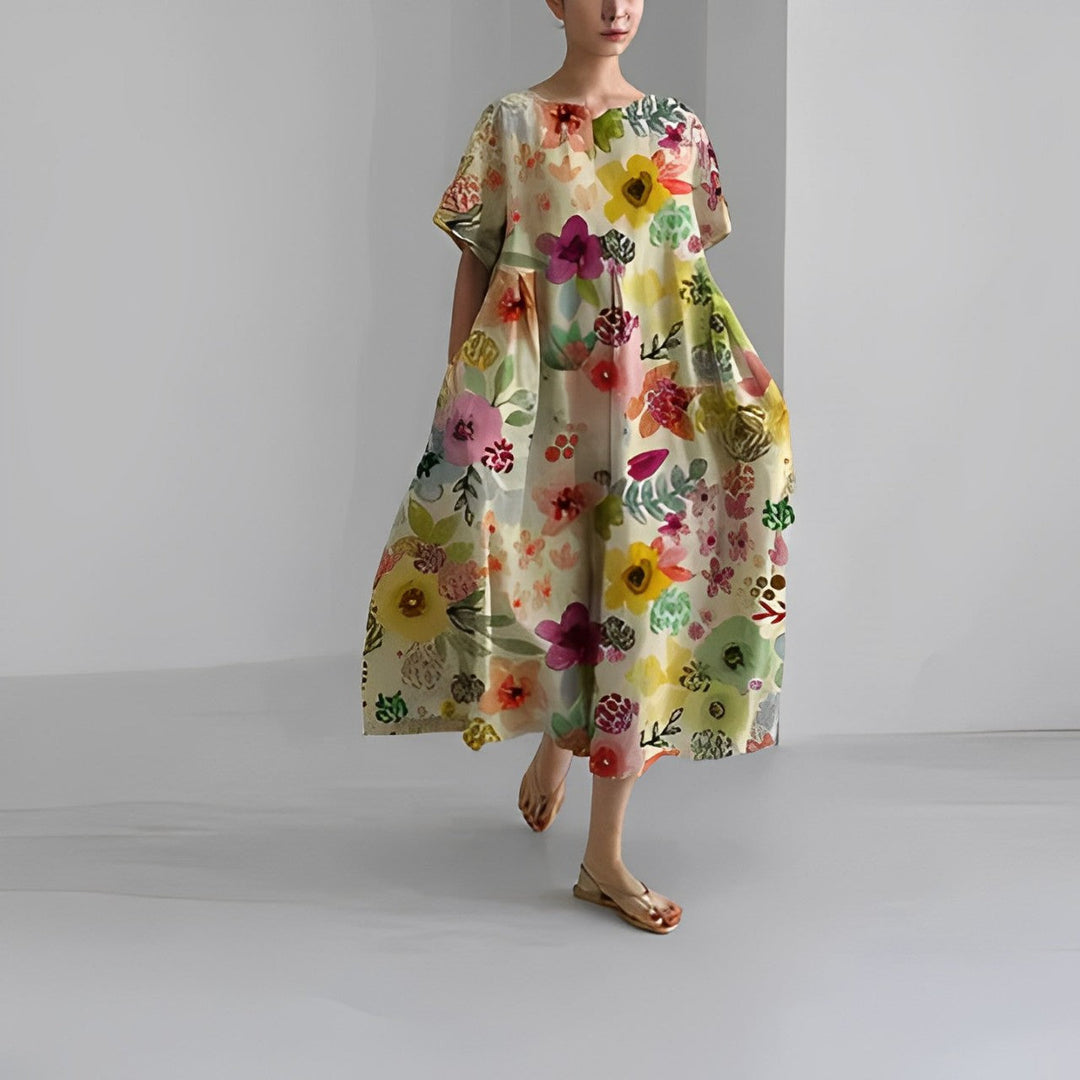 Boho Floral Maxi Dress - FloraChic-LX-10-S-Nora Luxe
