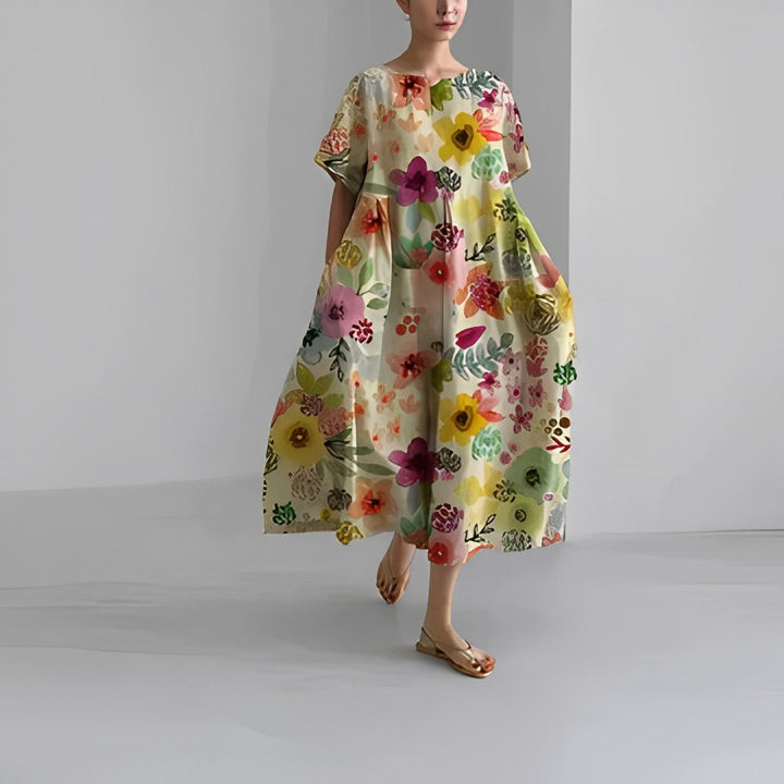 Boho Floral Maxi Dress - FloraChic-LX-10-S-Nora Luxe