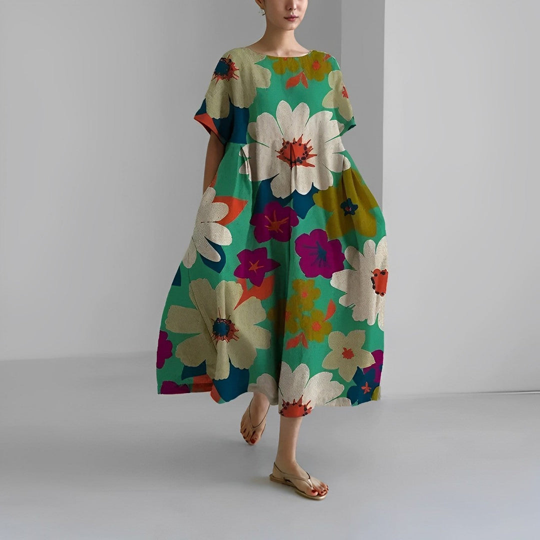 Boho Floral Maxi Dress - FloraChic-LX-12-S-Nora Luxe