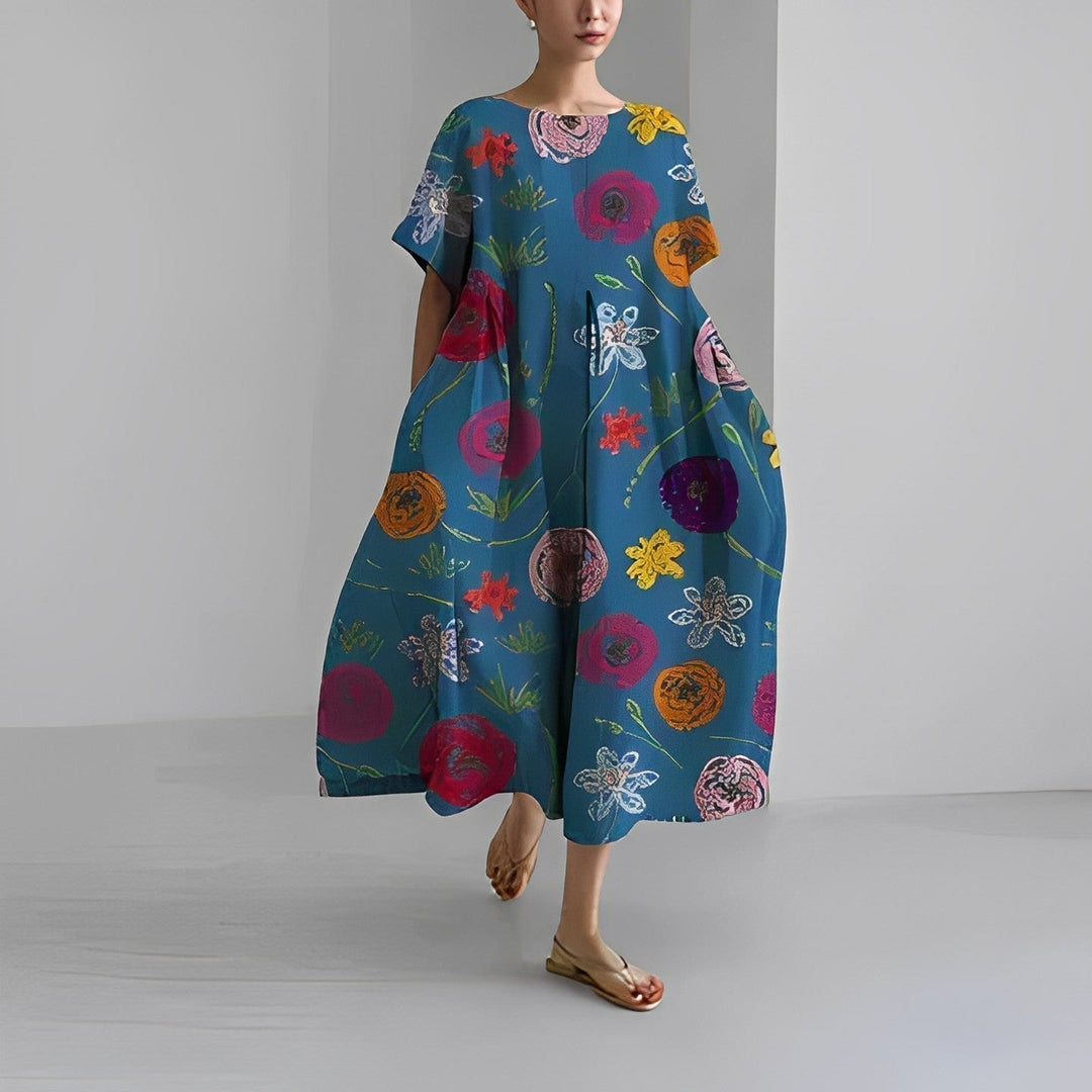 Boho Floral Maxi Dress - FloraChic-LX-14-S-Nora Luxe