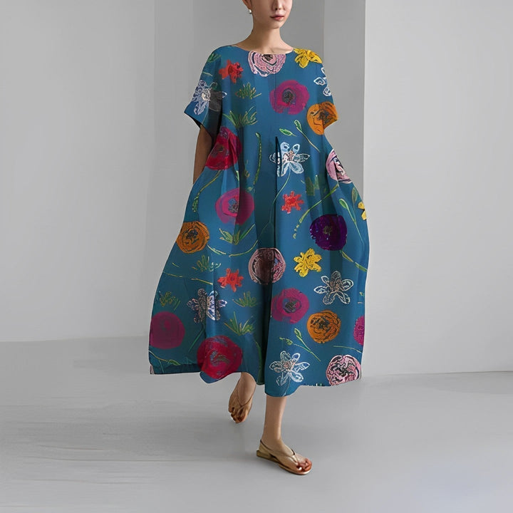Boho Floral Maxi Dress - FloraChic-LX-14-S-Nora Luxe