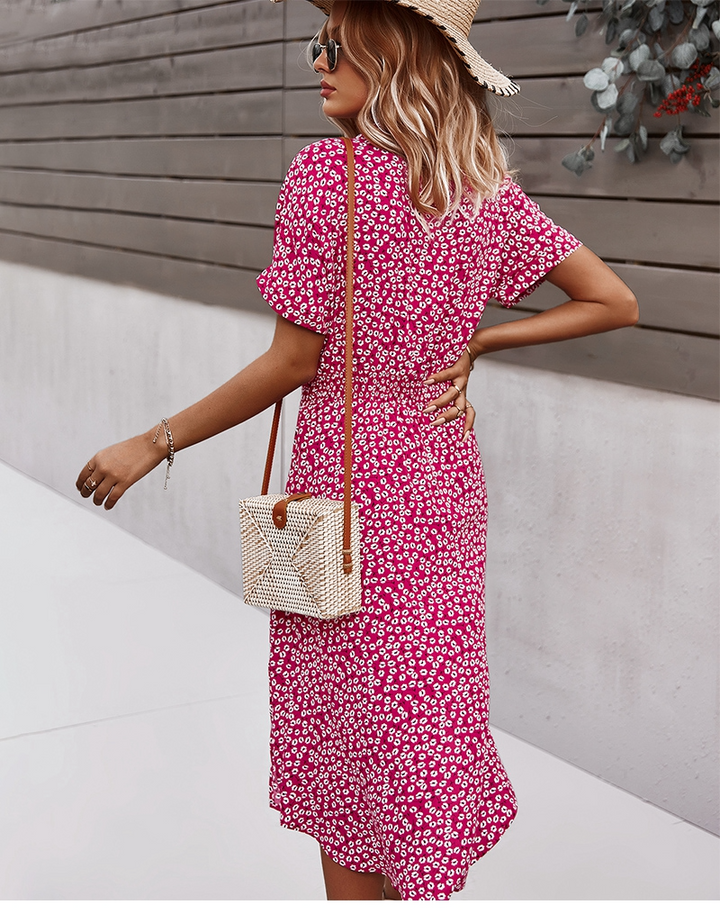 Boho Flower Midi Dress - Isla-Blue-S-Nora Luxe
