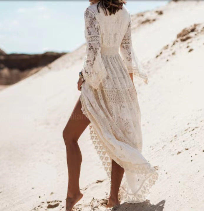Boho Maxi Dress - Elvira-Beige-S-The Livary
