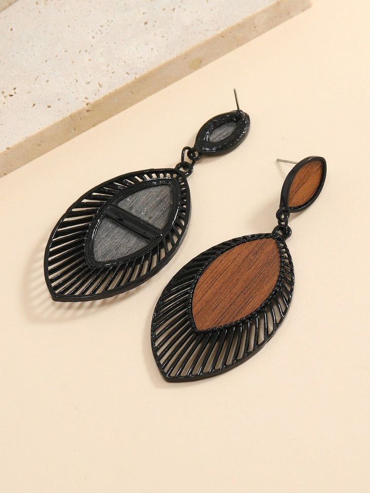 Boho Wood Teardrop Earrings | Trendy and Lightweight Jewellery-Style 1-Nora Luxe