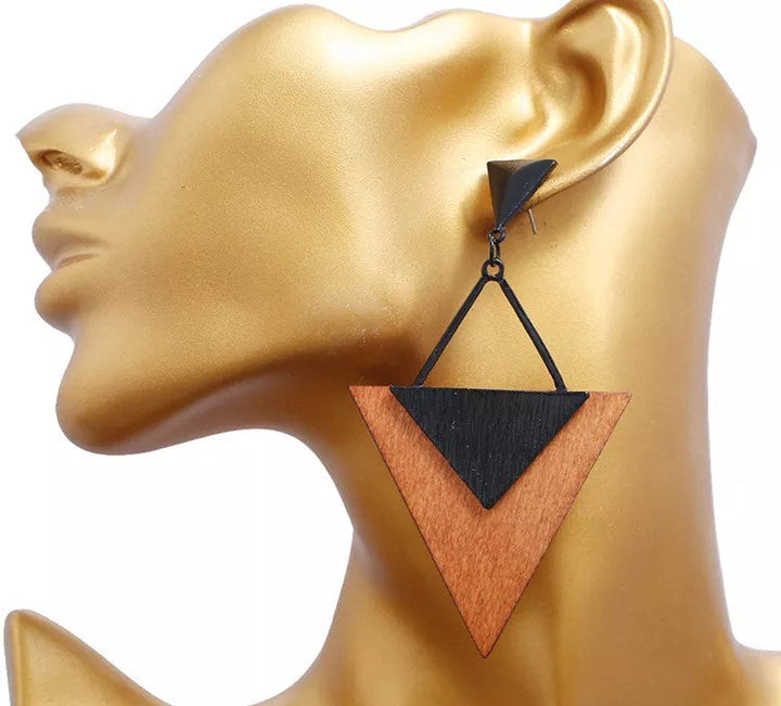 Boho Wood Teardrop Earrings | Trendy and Lightweight Jewellery-Style 1-Nora Luxe