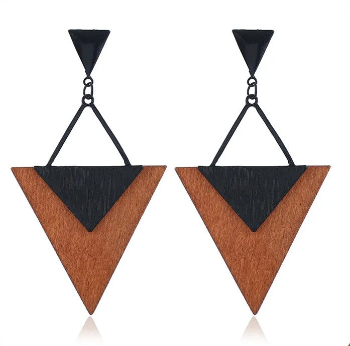 Boho Wood Teardrop Earrings | Trendy and Lightweight Jewellery-Style 4-Nora Luxe