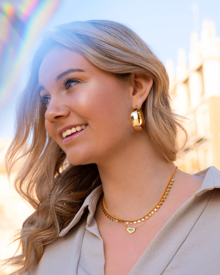 Bold Gold and Silver Statement Hoops-Gold-plated-Nora Luxe