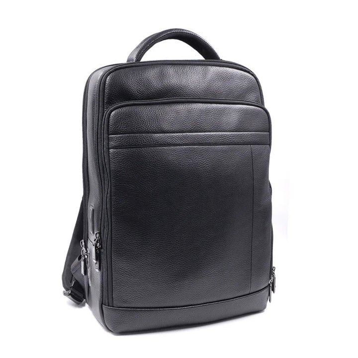 Premium Leather Backpack with Fingerprint Lock – Men’s Anti-Theft Backpack