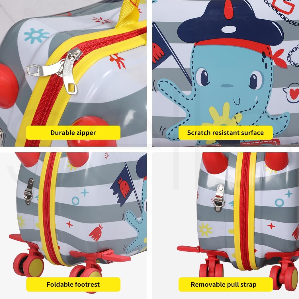 Children’s 2-in-1 Ride-On Scooter Suitcase with 360° Wheels