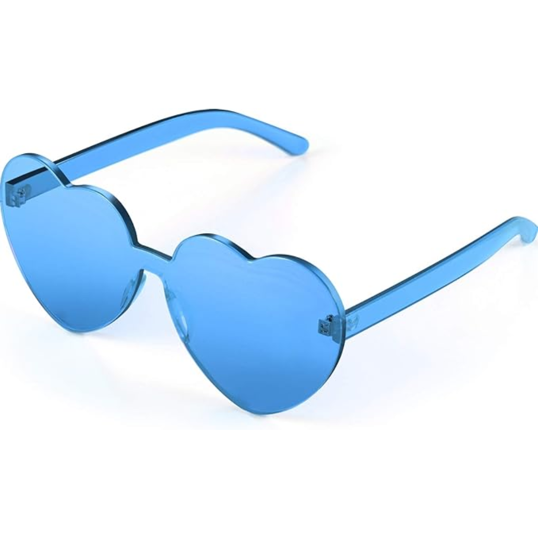 Borderless Heart-Shaped Transparent Sunglasses - Cora-Blue-Nora Luxe