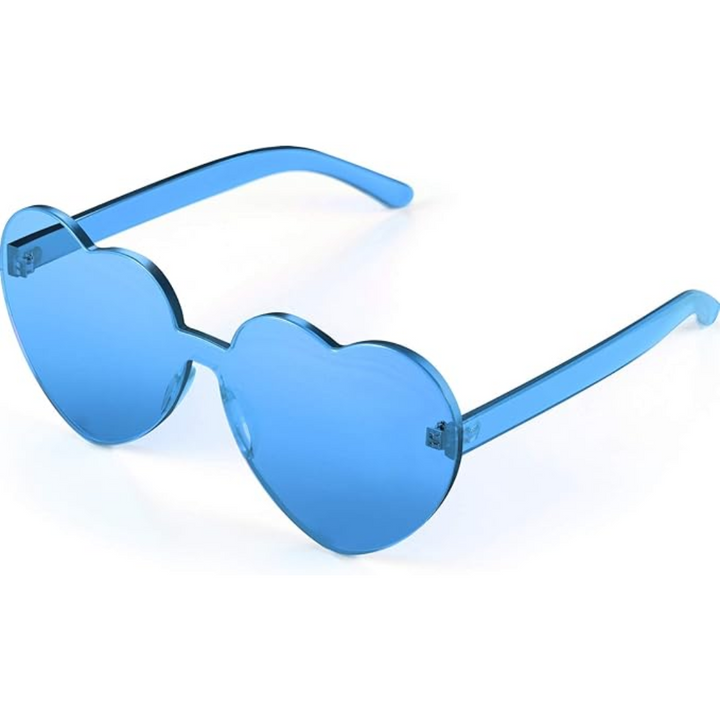 Borderless Heart-Shaped Transparent Sunglasses - Cora-Blue-Nora Luxe