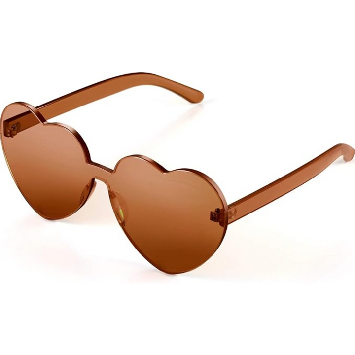Borderless Heart-Shaped Transparent Sunglasses - Cora-Brown-Nora Luxe