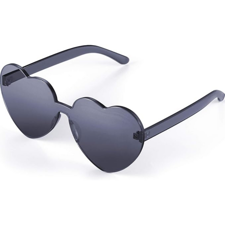 Borderless Heart-Shaped Transparent Sunglasses - Cora-Gray-Nora Luxe