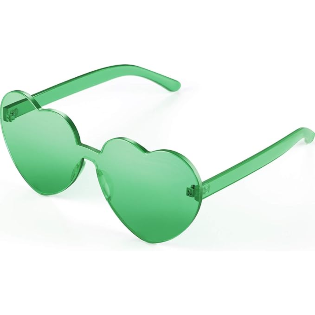 Borderless Heart-Shaped Transparent Sunglasses - Cora-Green-Nora Luxe