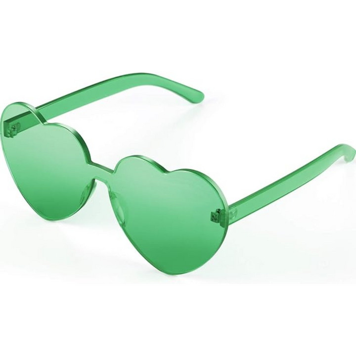 Borderless Heart-Shaped Transparent Sunglasses - Cora-Green-Nora Luxe