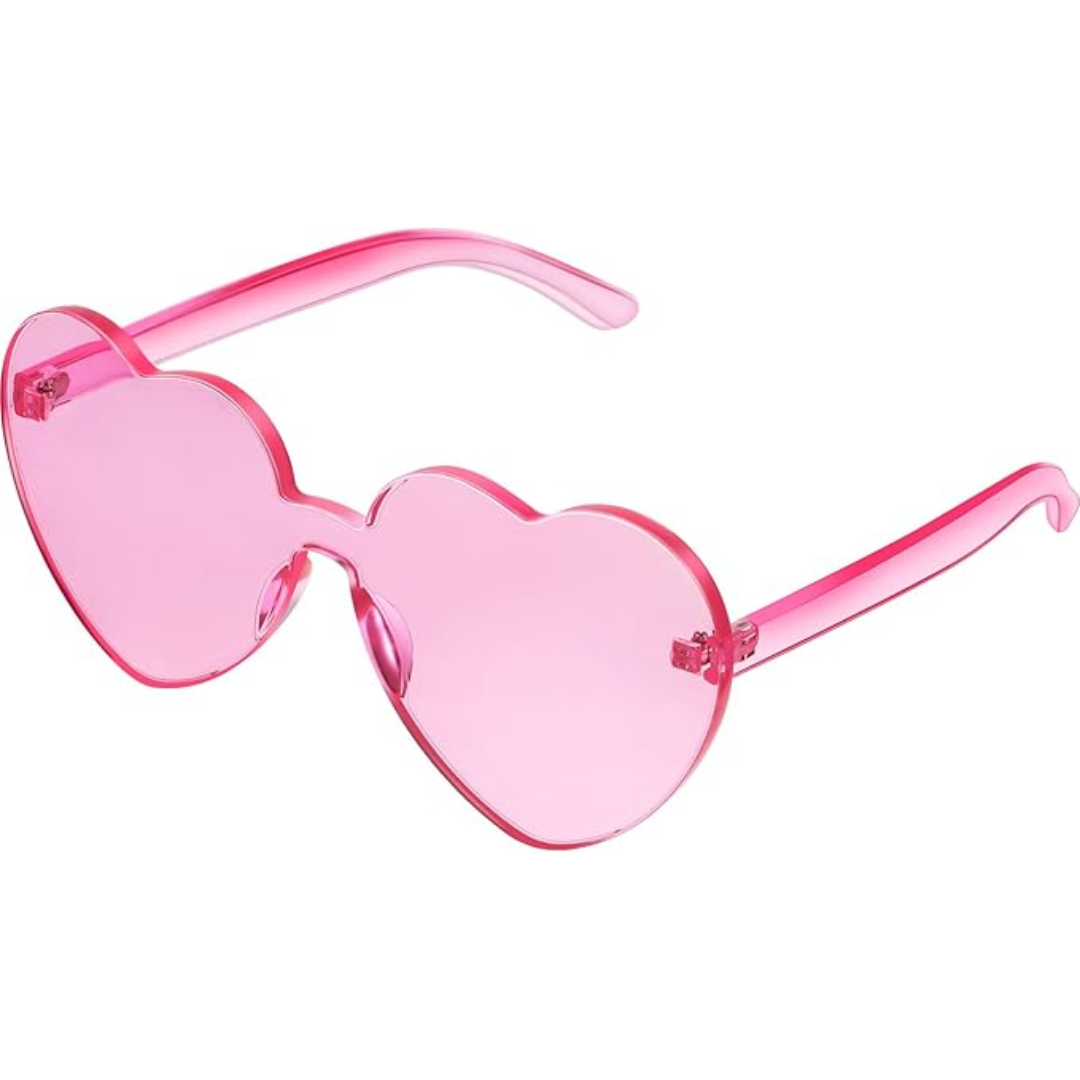 Borderless Heart-Shaped Transparent Sunglasses - Cora-Pink-Nora Luxe