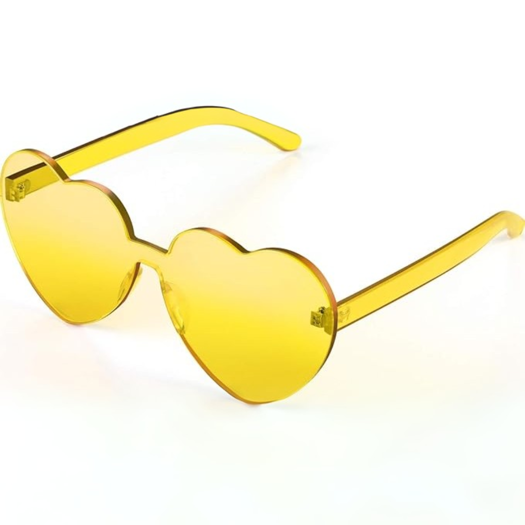 Borderless Heart-Shaped Transparent Sunglasses - Cora-Yellow-Nora Luxe
