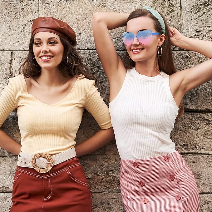 Borderless Heart-Shaped Transparent Sunglasses - Cora-Yellow-Nora Luxe