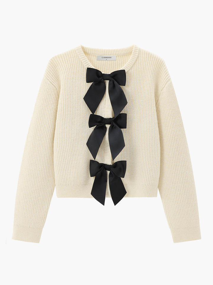 Bow Sweater for Women - Isla-White-XS-Nora Luxe