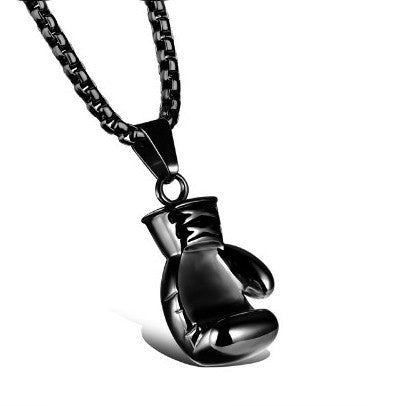 Boxing Glove Pendant Necklace | Bold Design for Men-3 cm-Ruthenium-Nora Luxe