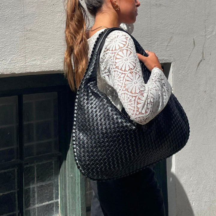 Braided Design Bag - Sophia-Black-Nora Luxe