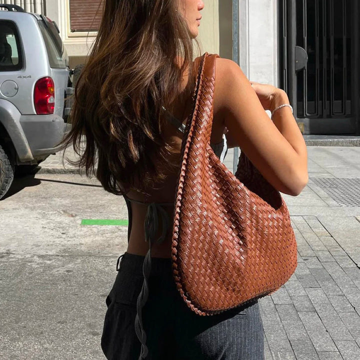 Braided Design Bag - Sophia-Brown-Nora Luxe