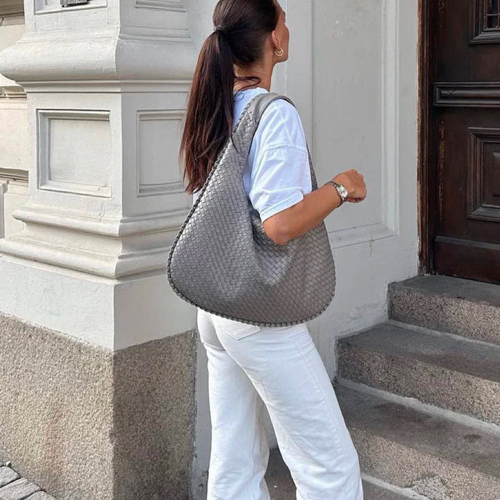 Braided Design Bag - Sophia-Light grey-Nora Luxe