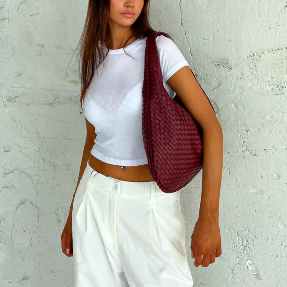 Braided Design Bag - Sophia-Red-Nora Luxe