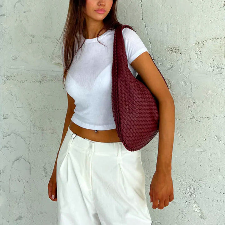 Braided Design Bag - Sophia-Red-Nora Luxe