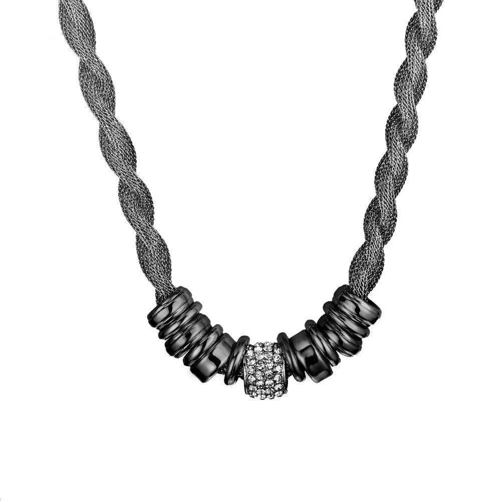 Braided Fashion Necklace - Lynora-Black-Nora Luxe