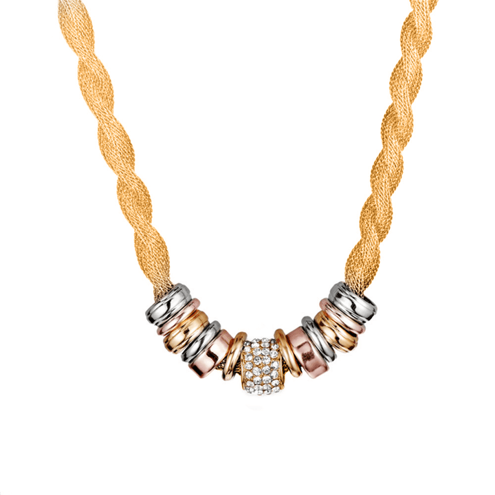 Braided Fashion Necklace - Lynora-Gold-Nora Luxe