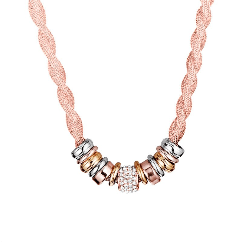 Braided Fashion Necklace - Lynora-Rose gold-Nora Luxe