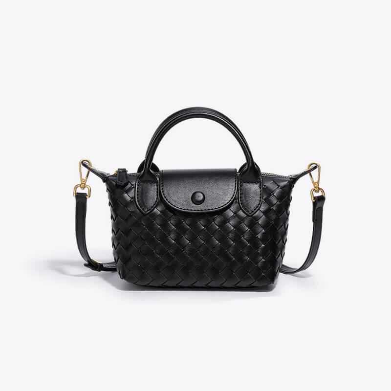 Braided Mini Bag - Elena-Black-Nora Luxe