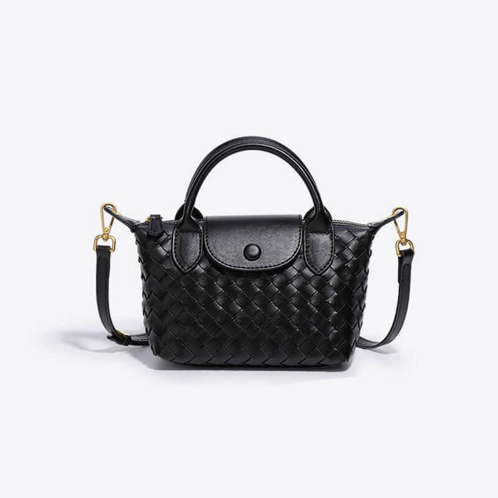 Braided Mini Bag - Elena-Black-Nora Luxe