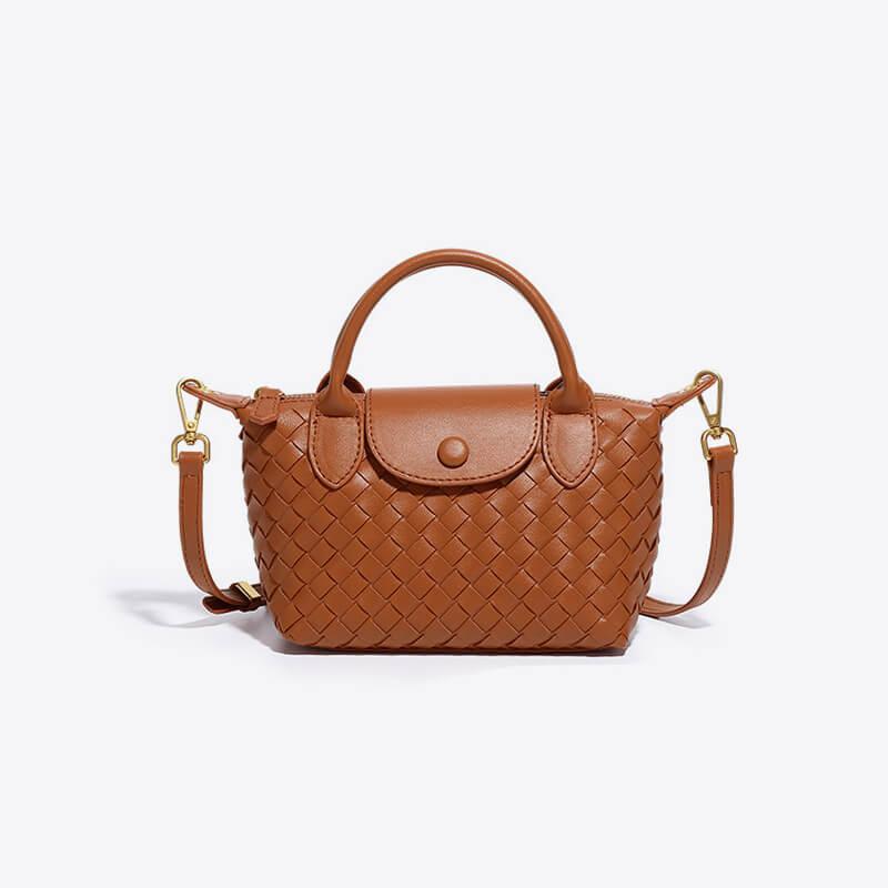 Braided Mini Bag - Elena-Brown-Nora Luxe