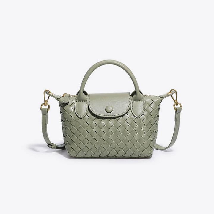 Braided Mini Bag - Elena-Light green-Nora Luxe