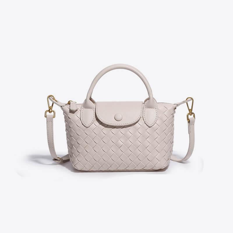 Braided Mini Bag - Elena-White-Nora Luxe