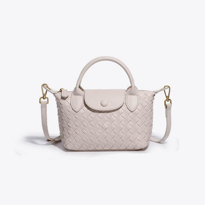 Braided Mini Bag - Elena-White-Nora Luxe
