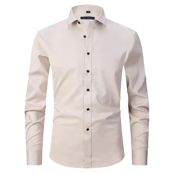 Breathable and Highly Elastic Shirt for Men - Felix-Beige-XS-Nora Luxe