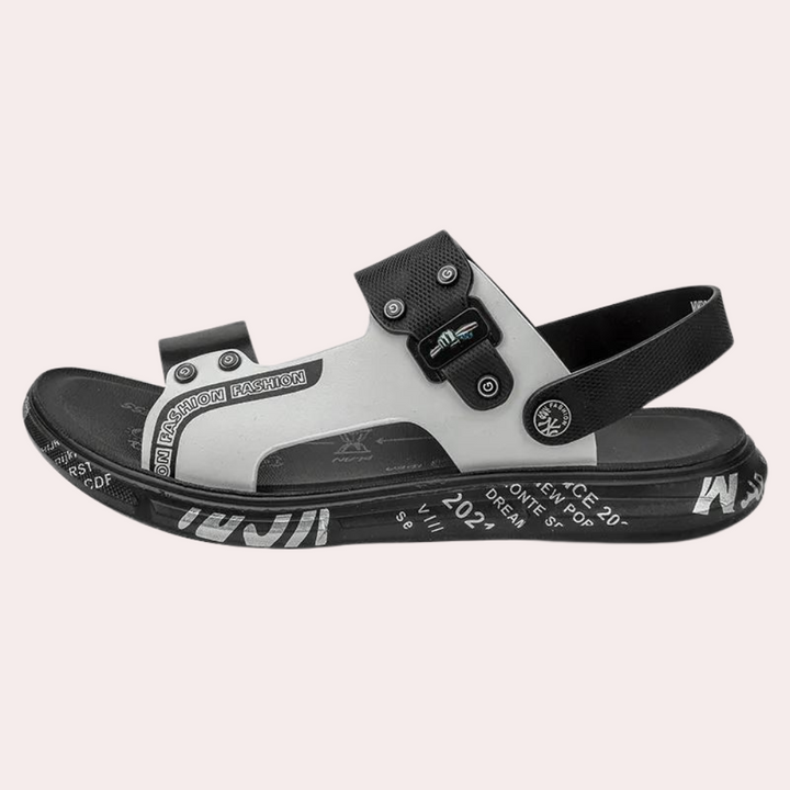 Breathable and Stylish Men's Sandals - Leandro-Brown White-6.5-Nora Luxe