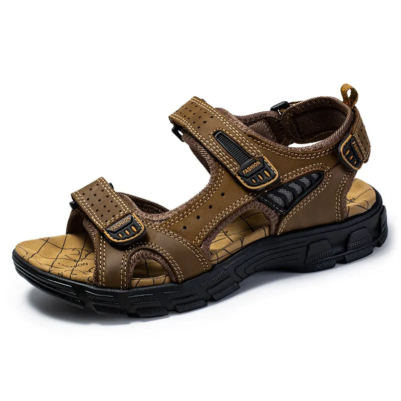 Breathable & Comfortable Men's Sandals with Ergonomic Footbed – Jonas-Dark brown-5.5-Nora Luxe