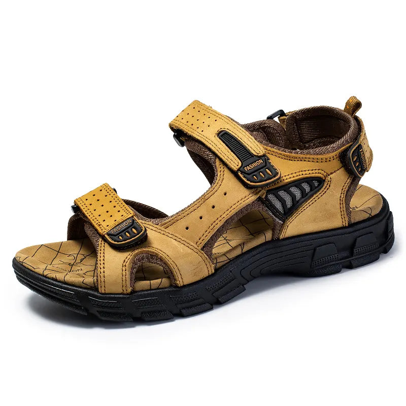 Breathable & Comfortable Men's Sandals with Ergonomic Footbed – Jonas-Yellow-Brown-5.5-Nora Luxe