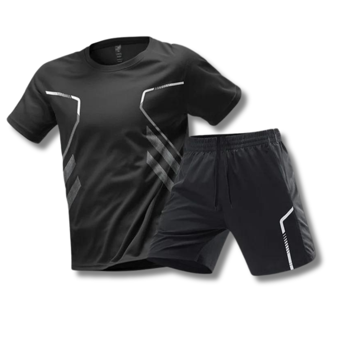 Breathable & Comfortable Men's Sports Set for Training & Leisure – Matteo-Black-XS-Nora Luxe