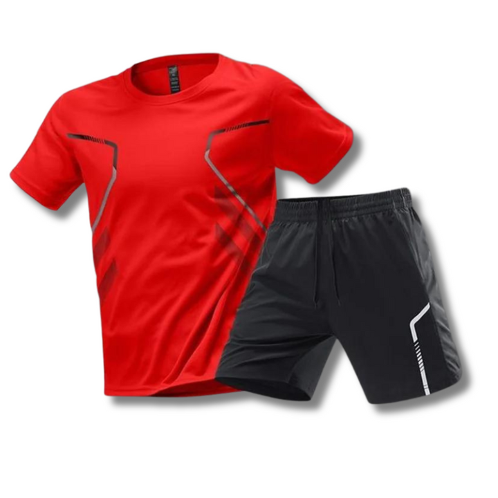 Breathable & Comfortable Men's Sports Set for Training & Leisure – Matteo-Red-XS-Nora Luxe